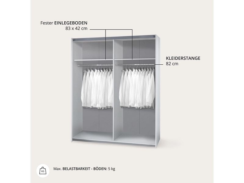 Schwebetürenschrank STOCKHOLM weiss