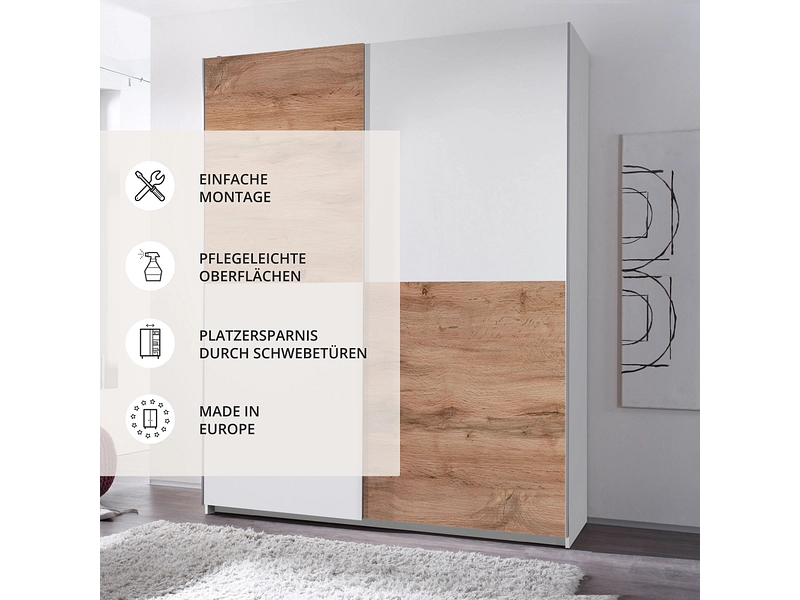 Schwebetürenschrank STOCKHOLM weiss