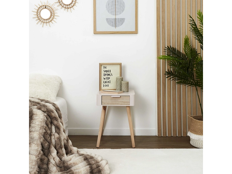 Nachttisch HOME DECO FACTORY ESSENTIEL 1 Schublade