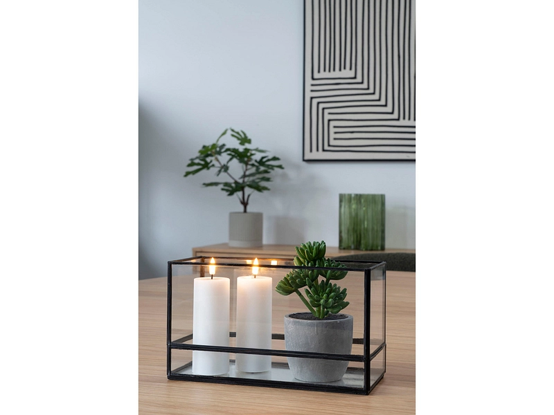 Windlicht HURRICANE 12 cm x 30 cm Glas schwarz