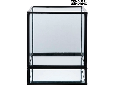 Windlicht HURRICANE 12 cm x 12 cm Glas schwarz