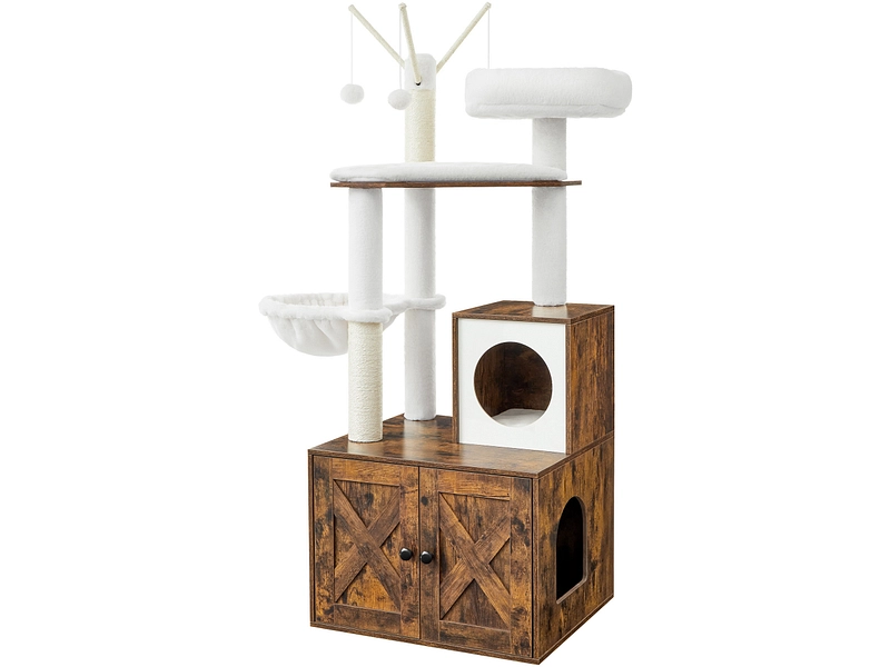 Arbre à chat FEANDREA Panneau de particules brun vintage