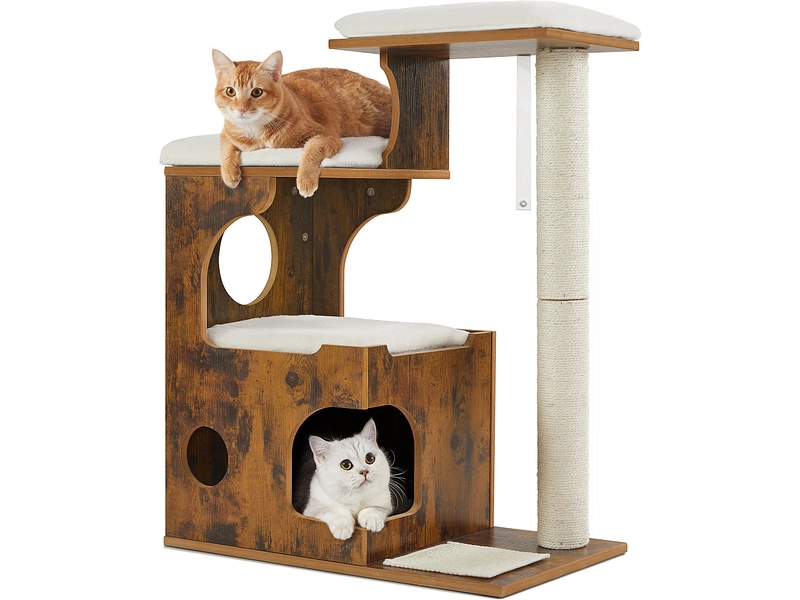 Arbre à chat FEANDREA MDF brun vintage