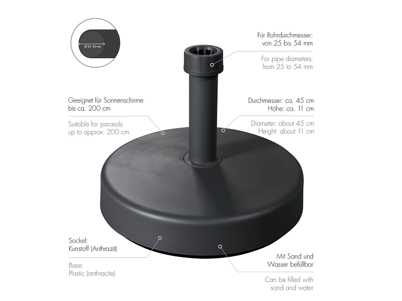 DOPPLER Pied de parasol MODULA