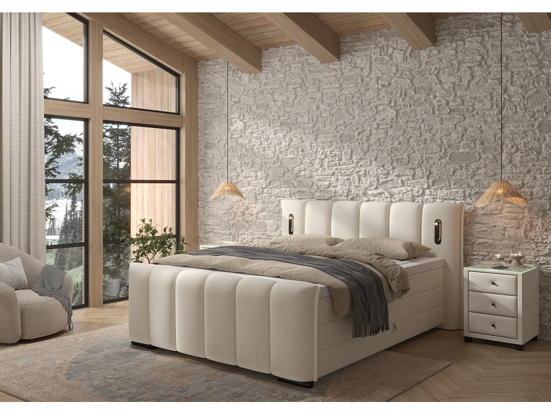 Boxspringbett ELYSIA beige