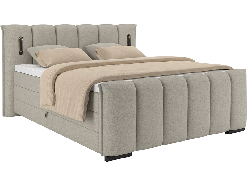 Boxspringbett ELYSIA dunkelbeige