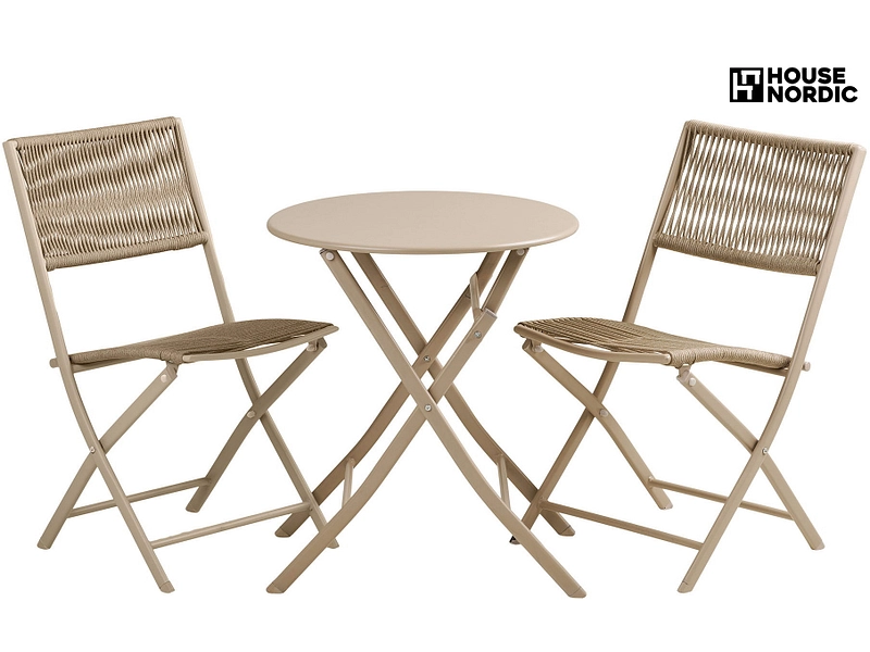 Set Gartentisch und Gartenstühle ARCAS Seil taupe