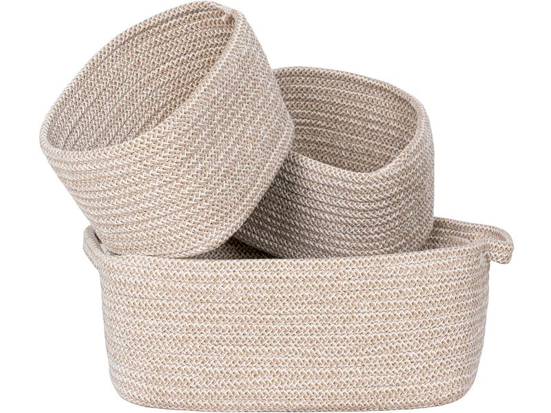 Set di 3 contenitori TEIXO beige