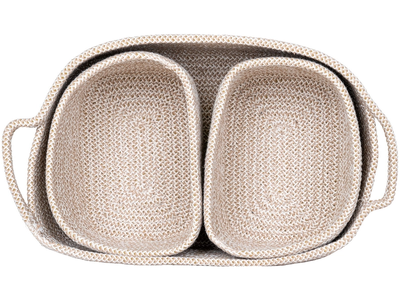 Set di 3 contenitori TEIXO beige