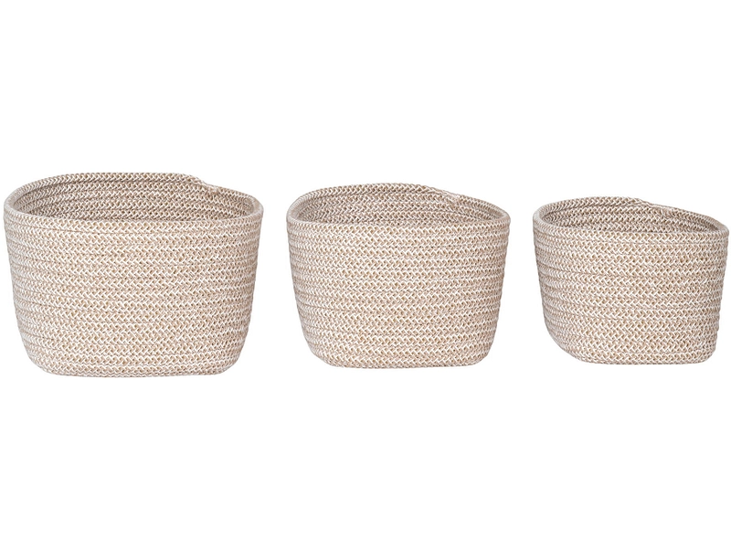 Set mit 3 Aufbewahrungsboxen CADIMA beige