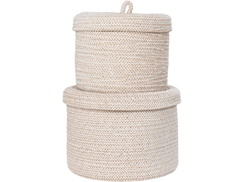 Set mit 2 Aufbewahrungsboxen SEBAL beige