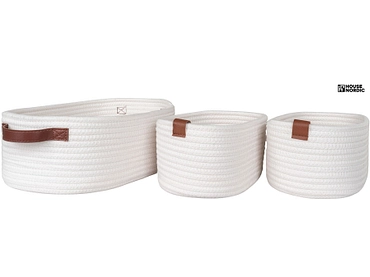 Set mit 3 Aufbewahrungsboxen JARANA weiss