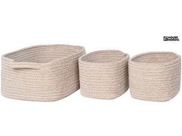 Set di 3 contenitori TEIXO beige