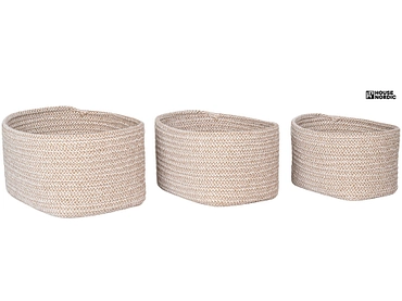 Set mit 3 Aufbewahrungsboxen CADIMA beige