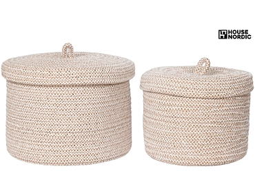 Set mit 2 Aufbewahrungsboxen SEBAL beige