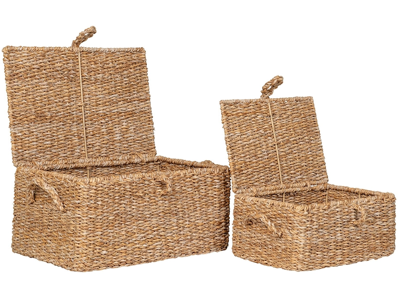 Set mit 2 Aufbewahrungsboxen BOGRA natürliches holz