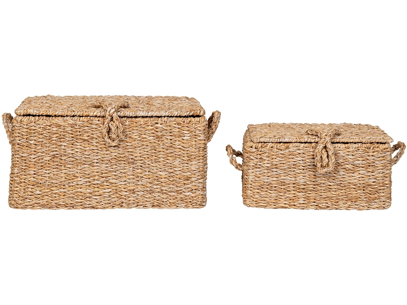 Set mit 2 Aufbewahrungsboxen BOGRA natürliches holz