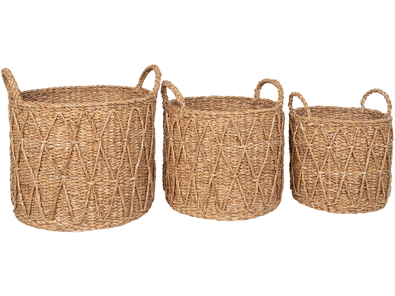 Set di 3 contenitori KRABI legno naturale