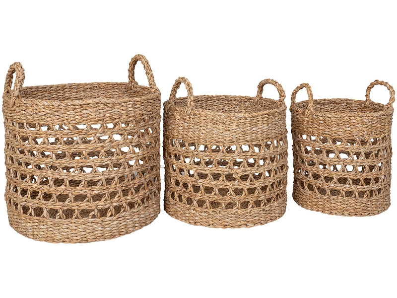 Set mit 3 Aufbewahrungsboxen BALOK natürliches holz