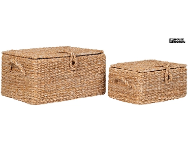 Set mit 2 Aufbewahrungsboxen BOGRA natürliches holz