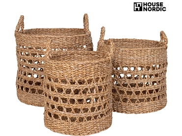 Set mit 3 Aufbewahrungsboxen BALOK natürliches holz