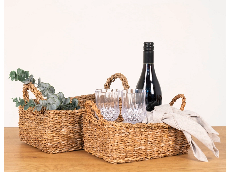 Set di 2 contenitori MORELLA legno naturale