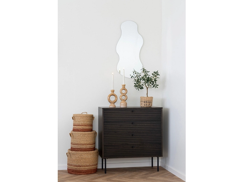 Set di 3 contenitori BUDONI legno naturale