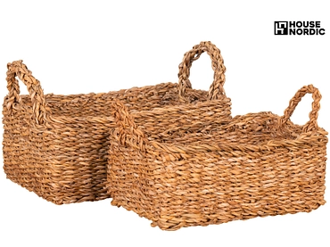 Set di 2 contenitori MORELLA legno naturale