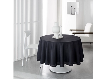 Runde Tischdecke ELENA Polyester schwarz