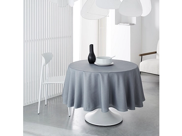 Runde Tischdecke ELENA Polyester edelstahl