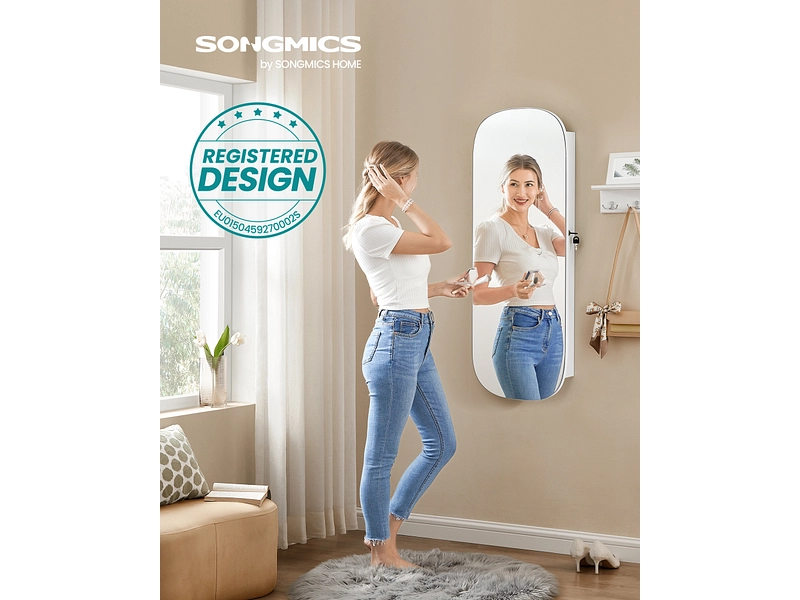 Miroir porte bijoux sur porte autre SONGMICS CLARITY