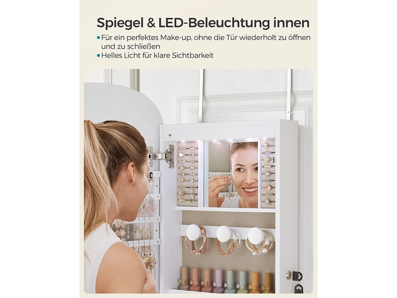 Miroir porte bijoux sur porte autre SONGMICS CLARITY