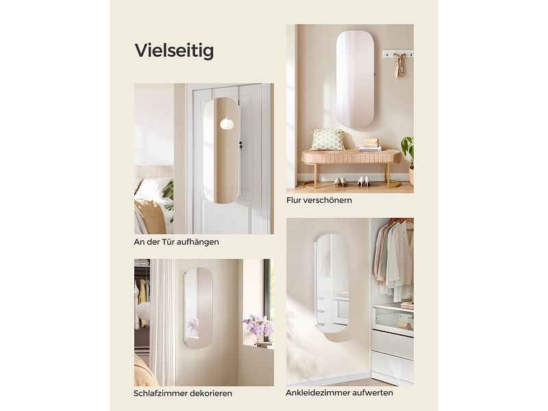 Miroir porte bijoux sur porte autre SONGMICS CLARITY