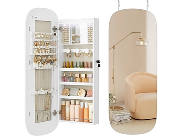 Miroir porte bijoux sur porte autre SONGMICS CLARITY