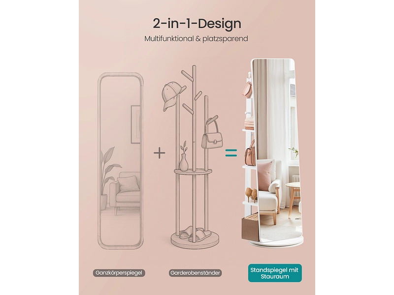 Spiegel mit Ablage rechteck SONGMICS ALEXIA