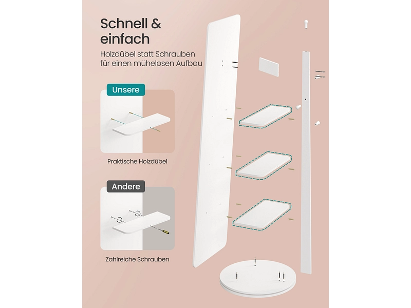 Spiegel mit Ablage rechteck SONGMICS ALEXIA