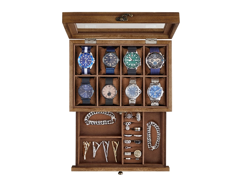 Scatola per orologi WATCH marrone vintage 27x19x12.5cm