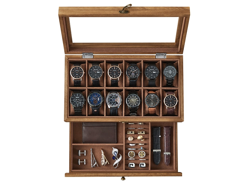 Scatola per orologi WATCH marrone vintage 34x19x12.5cm