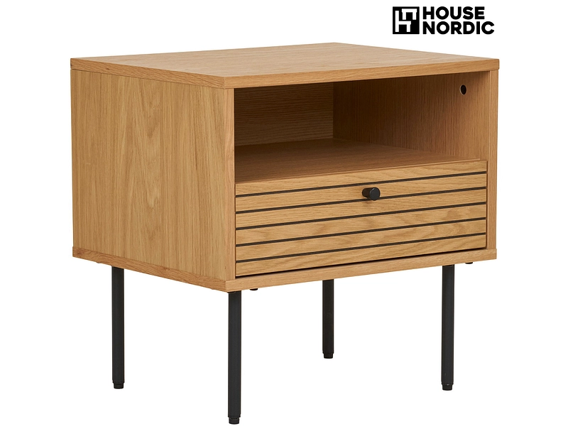 Comodino HOUSE NORDIC KYOTO 1 cassetto 50x40x50cm legno naturale quercia
