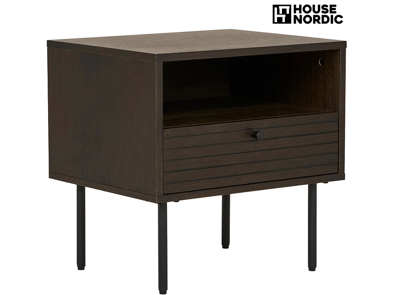 Comodino HOUSE NORDIC KYOTO 1 cassetto 50x40x50cm marrone scuro quercia