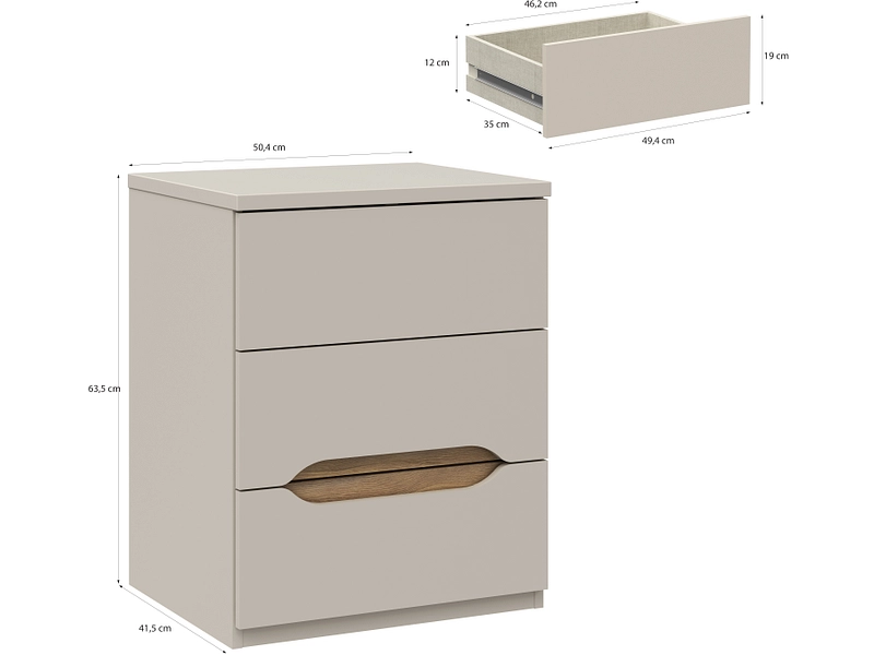 Comodino EDWAL 3 cassetti