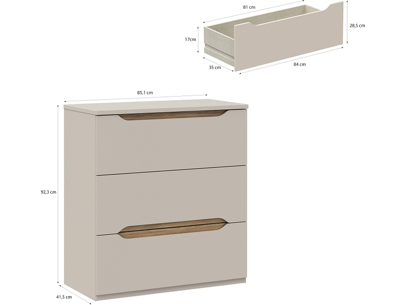 Commode EDWAL 3 tiroirs