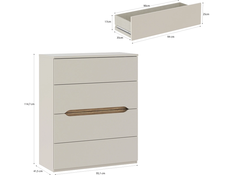 Commode EDWAL 4 tiroirs Commode EDWAL 4 tiroirs