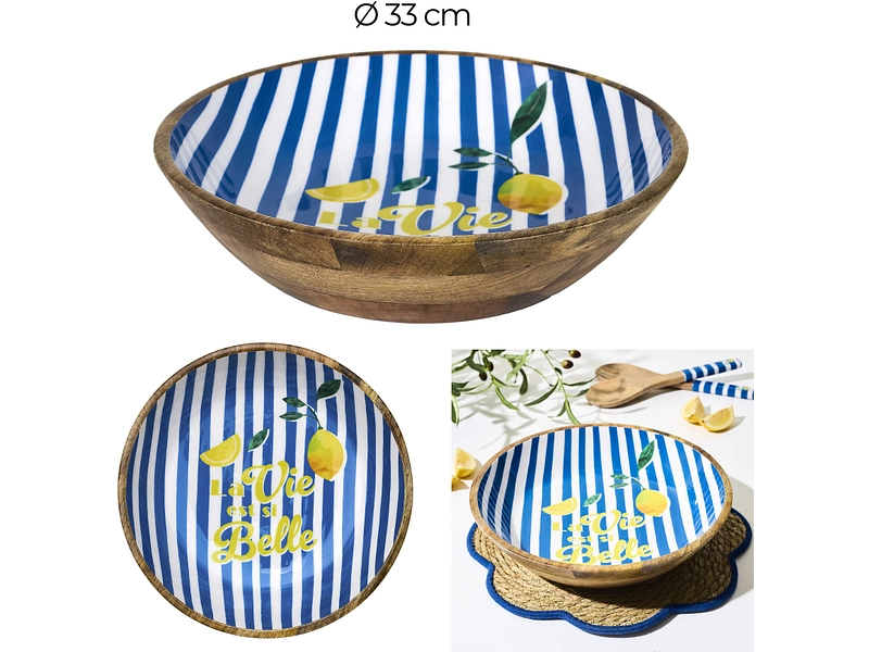 Saladier DOLCE VITA céramique bleu