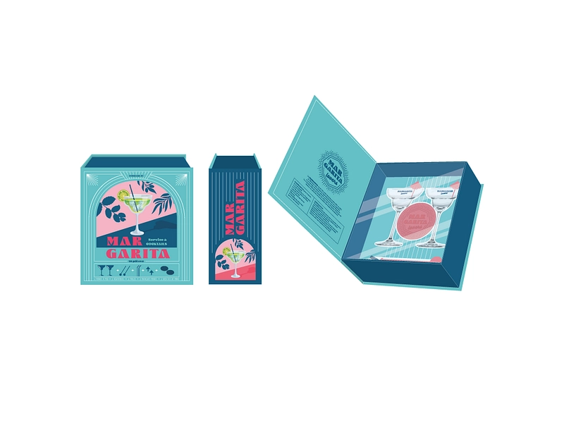 Cocktailbox DOLCE VITA 2 -teilig rosa 24 cl