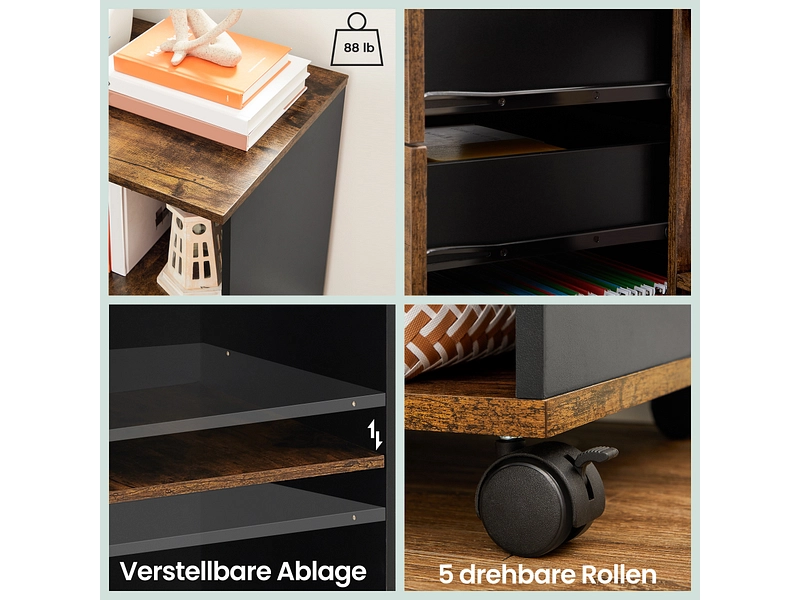 Cassettiera da ufficio SONGMICS RUSTIK Cassettiera da ufficio SONGMICS RUSTIK