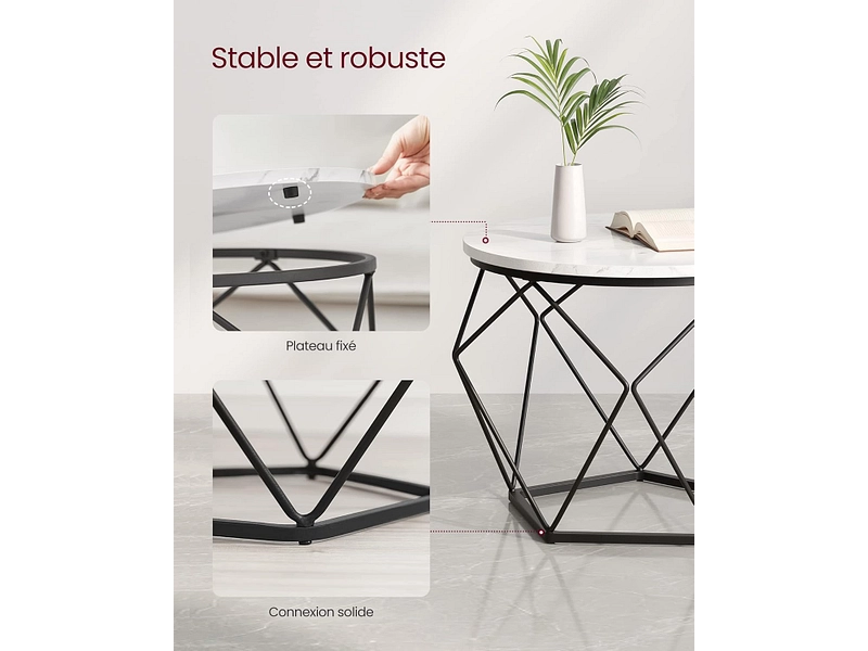 SONGMICS Set für Couchtische RUSTIK