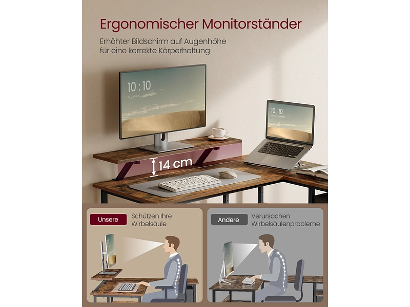 Bureau d'angle SONGMICS RUSTIK