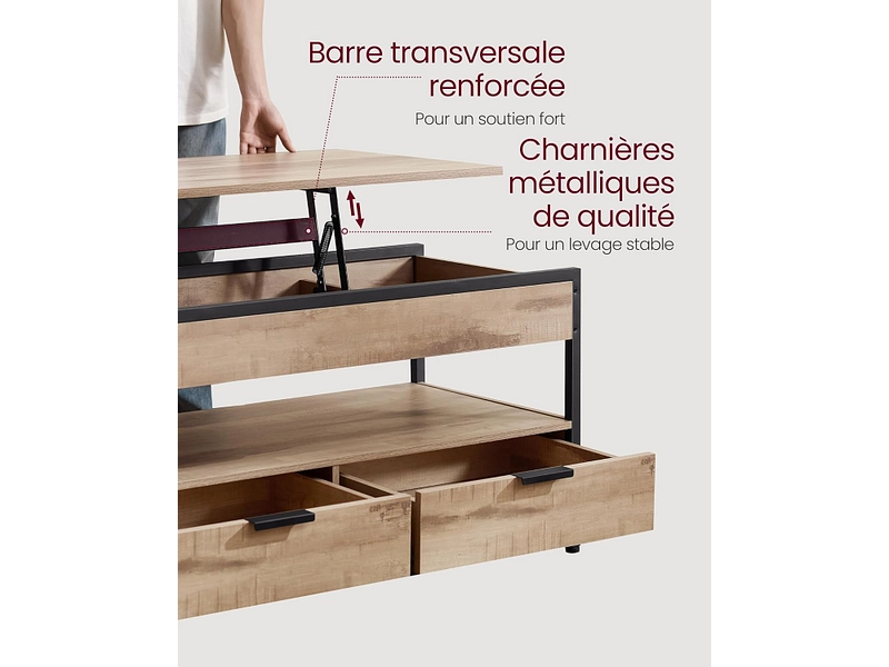 SONGMICS Tavolino RUSTIK