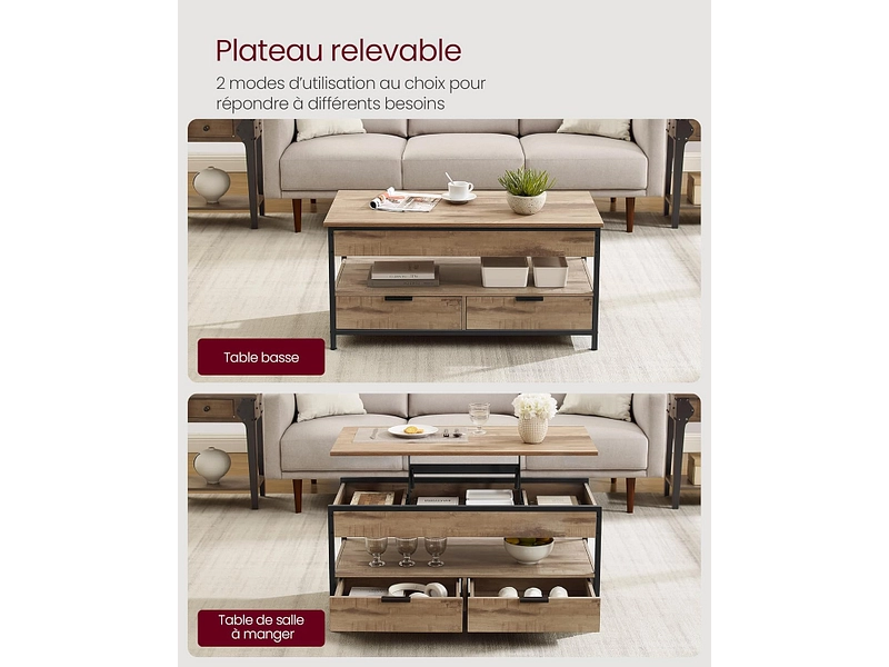 SONGMICS Tavolino RUSTIK